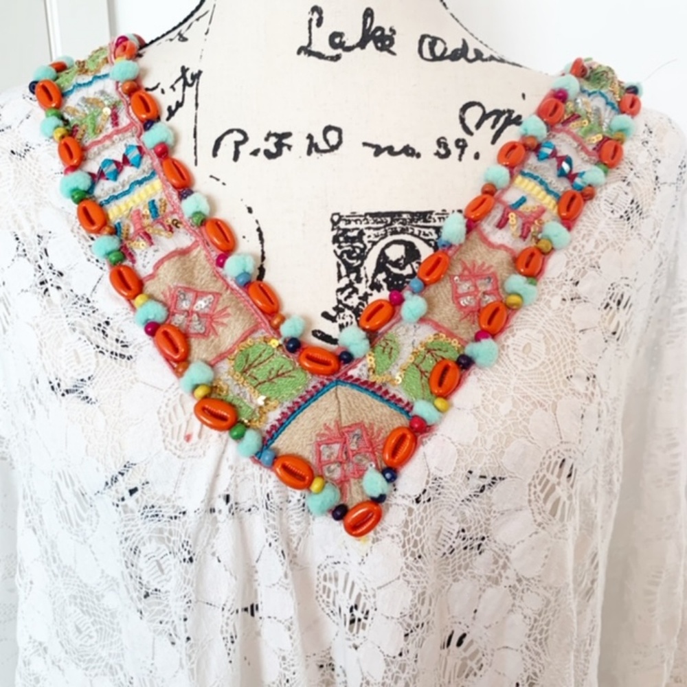 NWT Antica Sartotia Boho Lace Dress/Tunic/Coverup - Picture 2 of 6